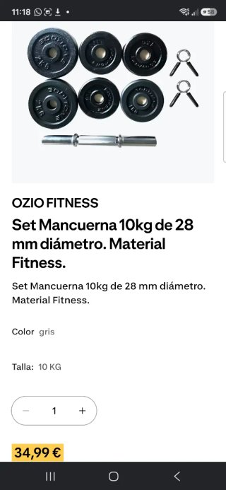 Mancuernas ajustables 2x10 Kg