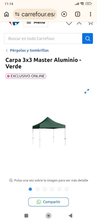 Carpa Master 3x3 Aluminio Verde