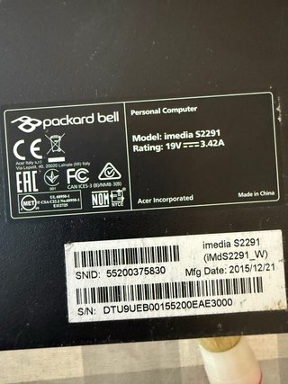 Packard Bell Torre PC Negra