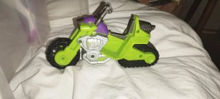 Moto de Juguete Verde y Morado