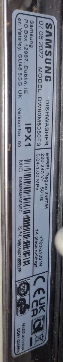 Lavavajillas Samsung DW60M6050FS