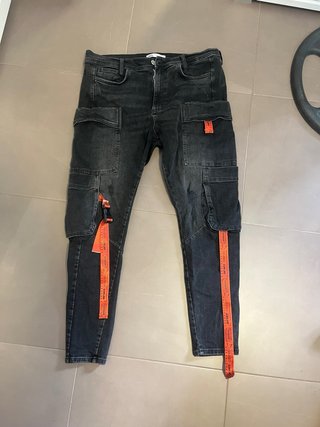 Pantalones Cargo Zara Negros