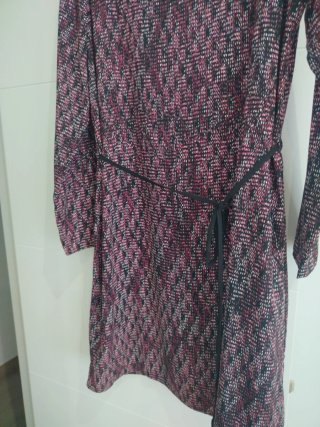 Vestido Trucco estampado manga larga