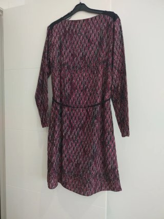 Vestido Trucco estampado manga larga