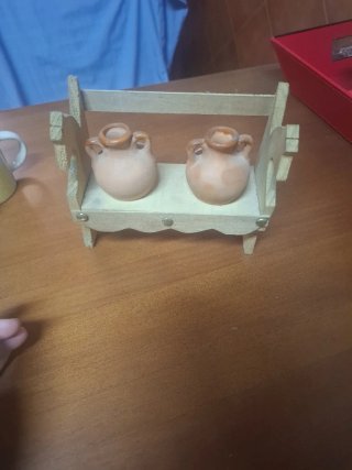Adorno botijos terracota y madera