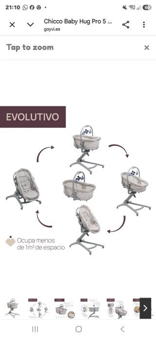 Minicuna Chicco Baby Hug 5in1 Pro