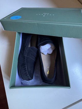 Mocasines ante azul marino niño T.32