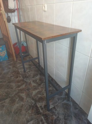 Mesa auxiliar madera y metal
