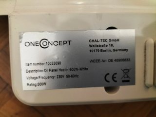 Radiatore OneConcept a olio risparmio energetico
