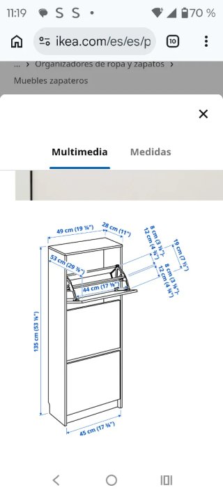 Zapatero Ikea Bissa Blanco
