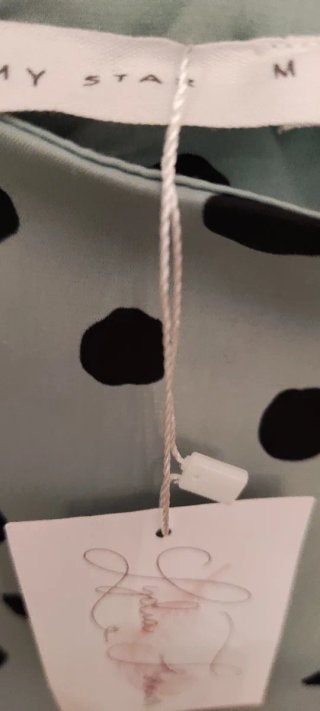 Falda larga verde agua de lunares negros