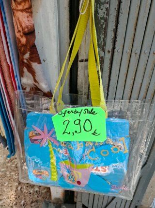 Bolso de playa Barbie transparente