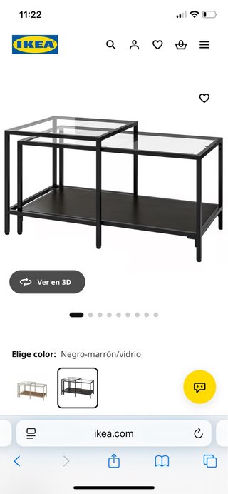 Mesa de centro IKEA cristal y metal