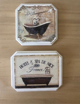 2 Cuadros Decorativos Baño Vintage