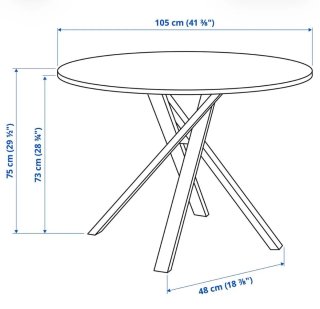 Mesa redonda comedor madera y metal