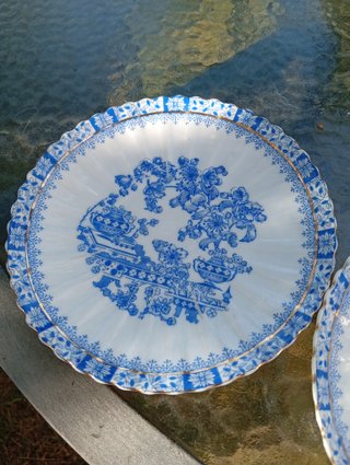 Conjunto 2 Platos Antiguos Porcelana Santa Clara