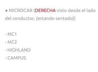 Transmisión Microcar MC1 MC2 Derecha Campus Highla