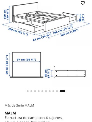 Estructura cama 180x200 con cajones