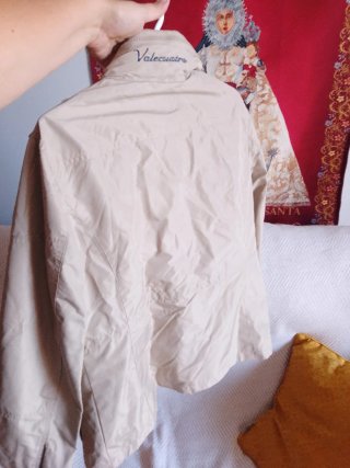 Chaqueta acolchada mujer beige/rosa