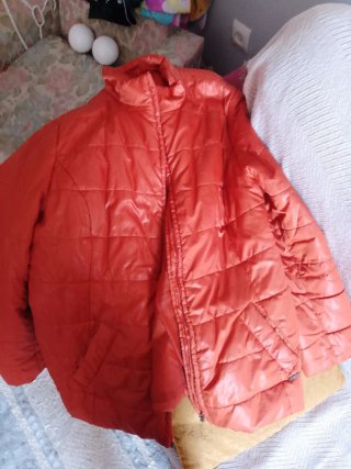 Chaqueta acolchada mujer beige/rosa