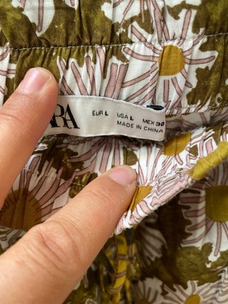 Conjunto Zara Top y Falda Estampado Flores
