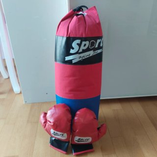 Saco boxeo infantil y guantes Sport