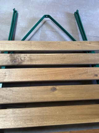 Mesa plegable madera y metal verde Ikea