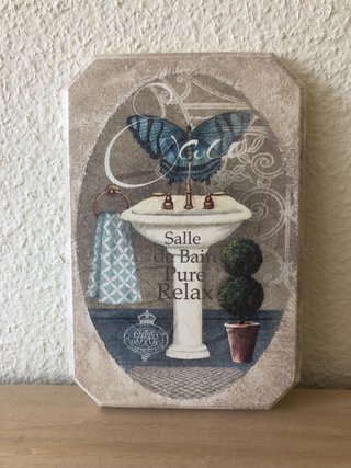 Cuadro Decorativo Baño Vintage Mariposa
