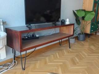 Mueble TV Madera Pino y Hierro