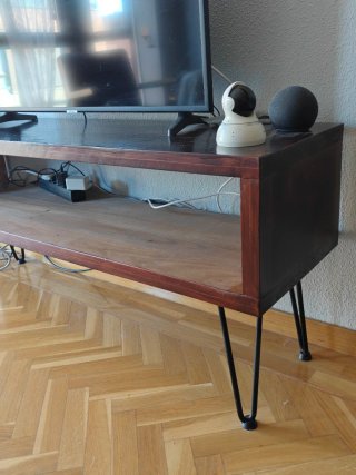 Mueble TV Madera Pino y Hierro