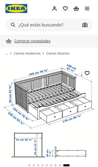 Cama nido HEMNES IKEA 3 cajones