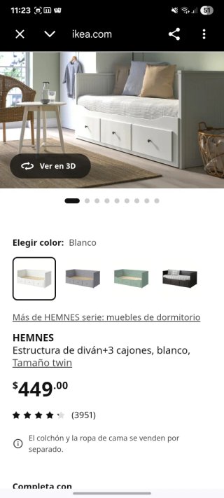 Cama nido HEMNES IKEA 3 cajones