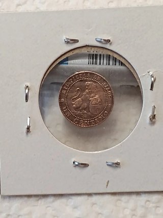 Moneda de 1 céntimo de 1870 UN GRAMO.cobre