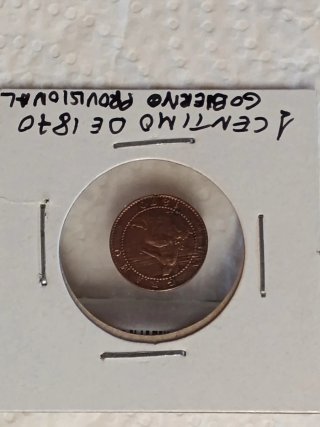 Moneda de 1 céntimo de 1870 UN GRAMO.cobre