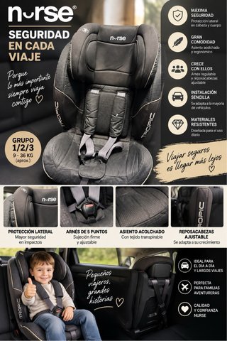 Silla Coche Nurse Grupo 1/2/3 (9-36kg)