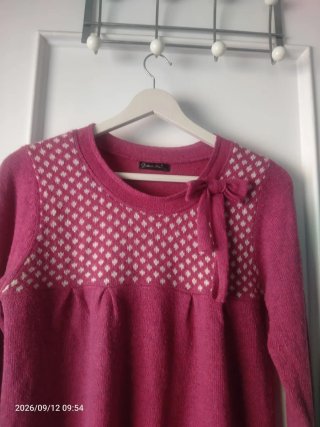 Suéter de lana rosa vintage talla XXL