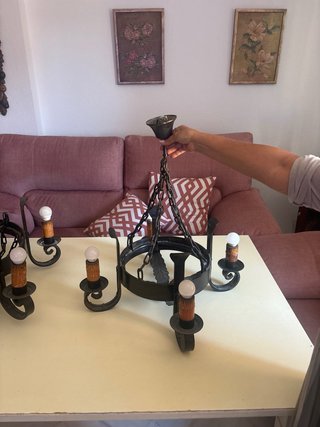Pareja Lámparas Techo Rústico Forjado