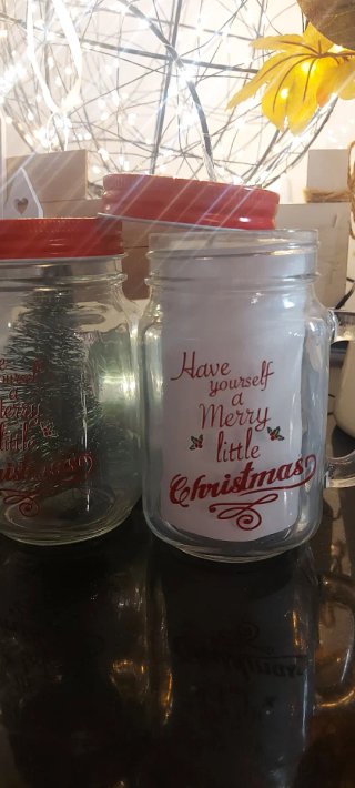 2 jarras Navidad con pajita