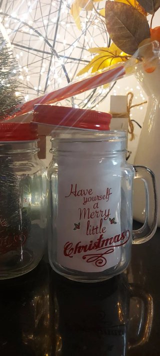 2 jarras Navidad con pajita