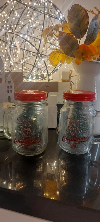 2 jarras Navidad con pajita