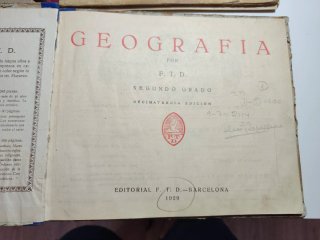 Lote de 4 libros de texto antiguos españoles