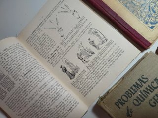 Lote de 4 libros de texto antiguos españoles