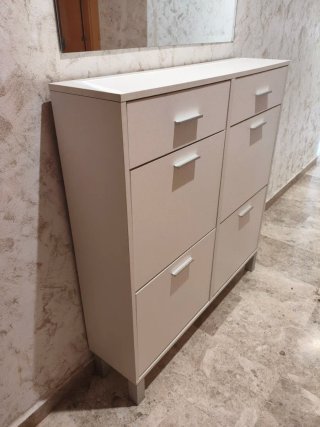 Mueble zapatero entrada con espejo