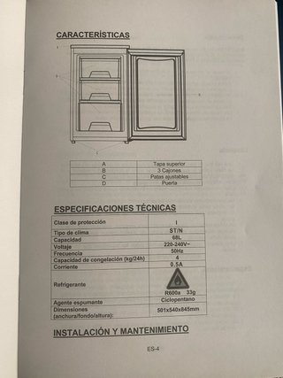 Congelador vertical Carrefour 68L
