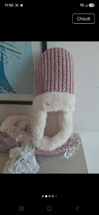 Ciabattine pelose rosa taglia 41/42