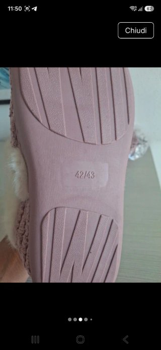 Ciabattine pelose rosa taglia 41/42