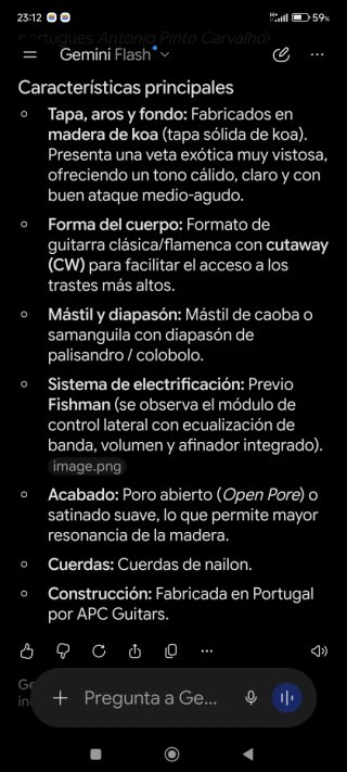 Guitarra artesanal APC de Koa MACIZA Y amplificada