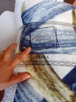 Plaid Singolo Moderno NUOVO - Blu e Oro Agnellato