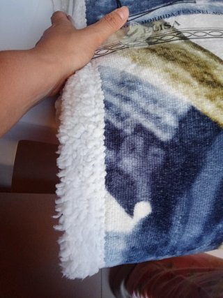 Plaid Singolo Moderno NUOVO - Blu e Oro Agnellato