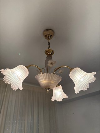 Lámpara colgante de cristal y metal